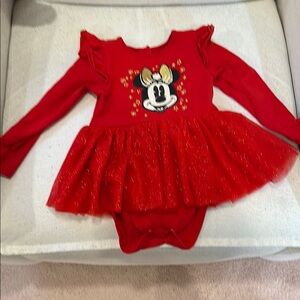 Disney Baby - Red Minnie Mouse Dress with Glitter Skirt